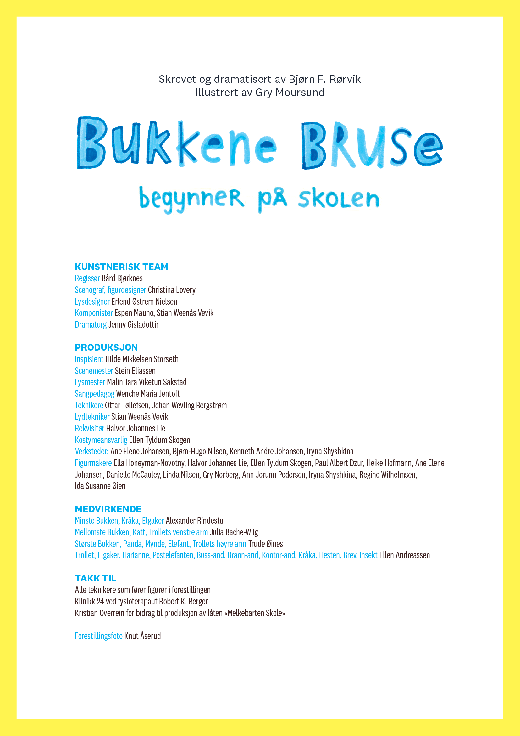Kreditering Bukkene Bruse begynner på skolen høsten 2025
