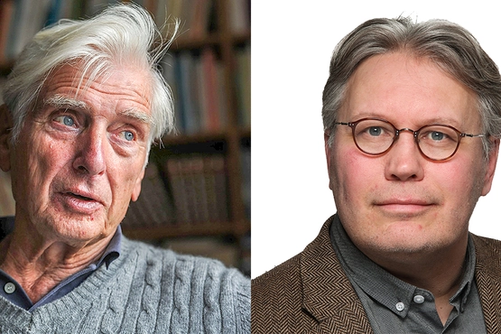 Ottar Brox til venstre. Skjalg Fjellheim til høyre